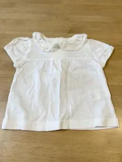 半袖　ホワイトシャツ 90cm 襟フリル付き