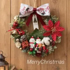 クリスマスリース　フラワーリース　玄関リース　季節のリース