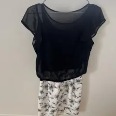 【リランドチュール】黒シフォントップスとフラワースカートセット