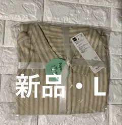 GU ストライプパジャマ（半袖&ショートパンツ）L