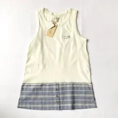 新品 イマゴEmago 裾シャツ切替 タンクチュニックワンピ 北欧風刺繍 M〜Lのサムネイル