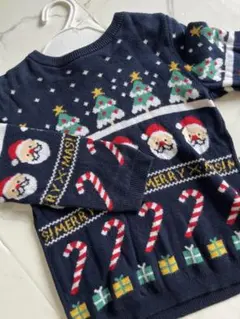 クリスマス柄 セーター ネイビー