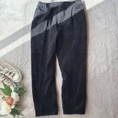 美品(L)コーデュロイワイドパンツ(L)ストレッチ/ズボン/ウエストサイドゴム