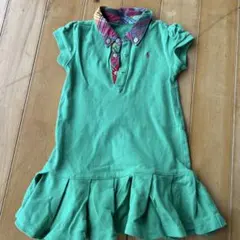 ラルフローレン　緑色ポロシャツワンピース　９０サイズ