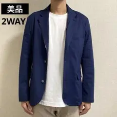 【美品】PUMA 2way テーラードジャケット ネイビー L