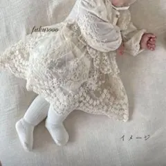 ベビードレス　長袖チュールワンピース　結婚式　80相当女の子花柄　誕生日1歳