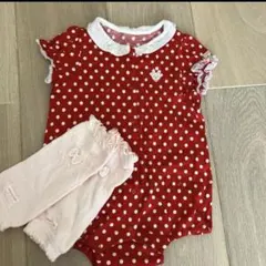 ミキハウスロンパースとレッグウォーマーセット