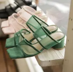 新品未使用　SESTO グリーン メッシュサンダル