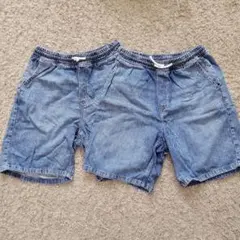 デニム プルオンショーツ 2点セット