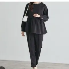 ピエロ　ブラック パール装飾 へプラムデザインセットアップ