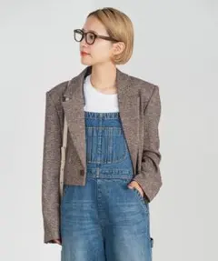 【定価25,300円】Spick & Span ツィードクロップドジャケットのサムネイル