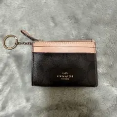 COACH コインケース ブラウン×ピンク