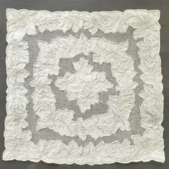 極上 英国アンティーク 手刺繍 マデイラカットワークレースリネン 