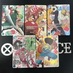 ラウンドワンワンピースカード ルフィ サンジ ロビン フランキー