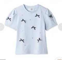 ビジューリボンパフスリーブTシャツのサムネイル