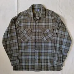 50s USA製 ペンドルトン ボードシャツ チェック ブラウン グレーブラック