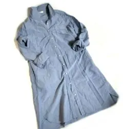 ショコラフィネローブ デニム ダンガリー ロング シャツワンピース 2way M