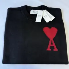 アミパリス Ami de coeur ウール クルーネックセーター 黒XL