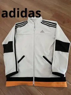 adidas ジップアップジャケット ホワイト/ブラック/オレンジ