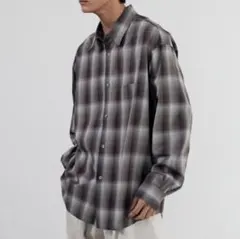 【WYM LIDNM】OMBRE CHECK LOOSE SHIRT
