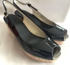 Jimmy Choo パテント コルクウェッジサンダル 39 箱付 美品のサムネイル