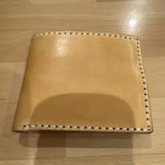 生成りレザー 二つ折り財布