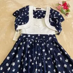 【ドンナシー】ボレロ セットアップ チューブトップワンピース ネイビー LL