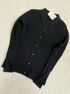ユニクロ　エクストラファインメリノウール リブポロカーディガンXL 黒