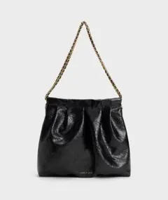 CHARLES & KEITH ドゥオブレードチェーンハンドルホーボーバッグ
