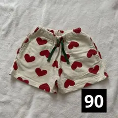BREEZE ブリーズ　ハート　ショートパンツ　赤　90