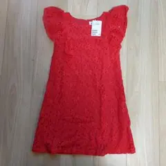 H&M 赤 レースワンピース 120/130 半袖
