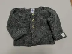 新生児　PETIT BATEAU グレー カーディガン 60㎝