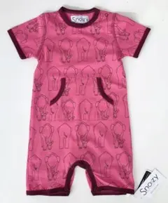 新品　スヌージー　80 半袖プリントロンパース　北欧ブランド　女の子