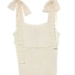 andmary Lana ribbon tops White 2 - メルカリ