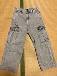 H&M Baggy Fit カーゴデニムパンツ グレーのサムネイル