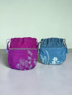 2点セット　巾着袋　巾着 刺繍 和風 和小物 小物入れ