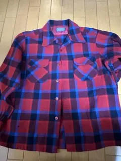 【1960sUSA製】PENDLETON ヴィンテージ ウールシャツ 練りボタン