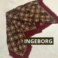 INGEBORG 馬とチェック柄 ストール