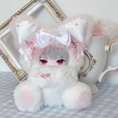 おすわりぬい服 きぐるみ 10cm にじぱぺ ピンク ねこ ぬい服 帽子