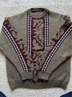 専用 古着 柄ニット セーター ユニセックス プルオーバー ウール