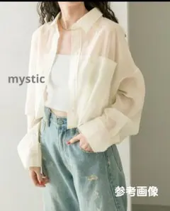 美品 mystic シアーショートシャツ クロップド丈 夏 ミスティック 匿名のサムネイル
