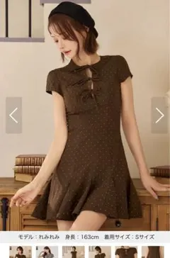 Jewelsジュエルズ　ドレス　キャバドレス　リボン　ブラウン