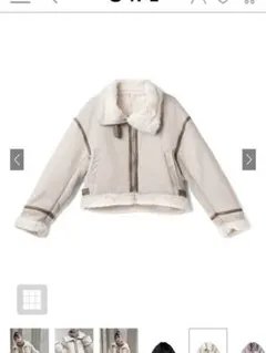 k9058b ショート丈ボアムートンジャケット GRL