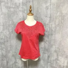 美品　MICHEL KLEIN 花柄　フラワー　刺繍　カットソー　綺麗め　上品