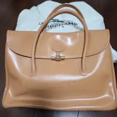 【ロンシャン】トートバッグ ベージュ 茶