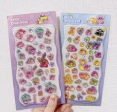 2枚セット　可愛い　星のカービィ　硬い3Dシール　ドロップシール　手帳シール交換