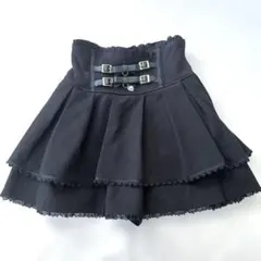 リズリサ　lizlisa 2連リボンベルトスカパン　ブラック