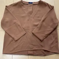 SHIPS 七分袖Vネックブラウス(日本製)