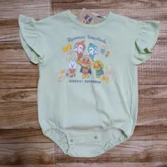 新品 未使用 アンパンマン 半袖 ロンパース 薄緑色 女の子 70