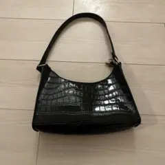 ブラックエナメルレザー ハンドバッグ